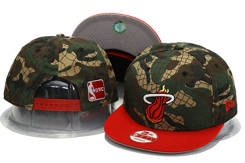 Miami Heat Camo Snapback Hat YS 0701